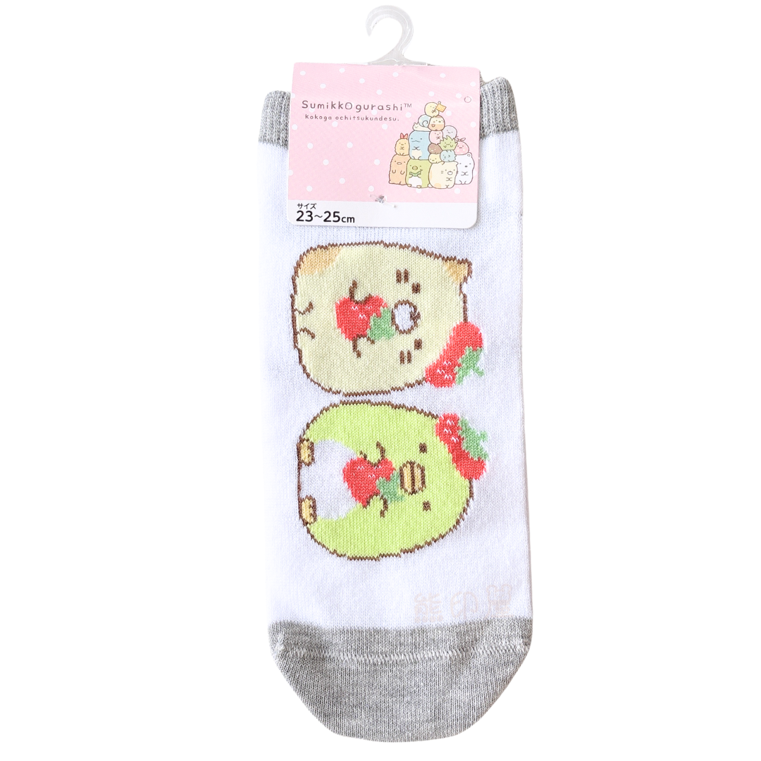 角落生物小貓企鵝草莓款襪子 (23-25cm) (白)