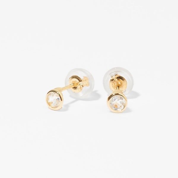 【me.luxe】K10月亮鑲耳環_月光石/紅寶石/橄欖石/藍寶石/碧璽