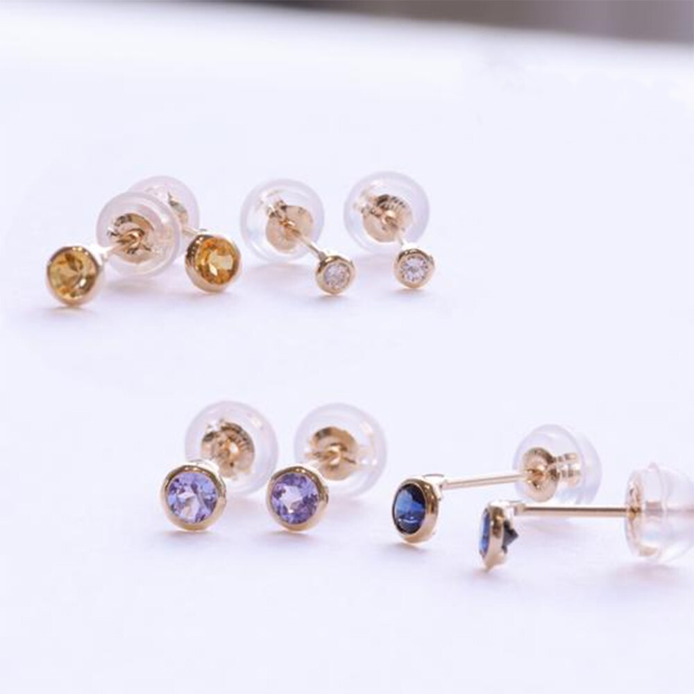 【me.luxe】K10月亮鑲耳環_月光石/紅寶石/橄欖石/藍寶石/碧璽