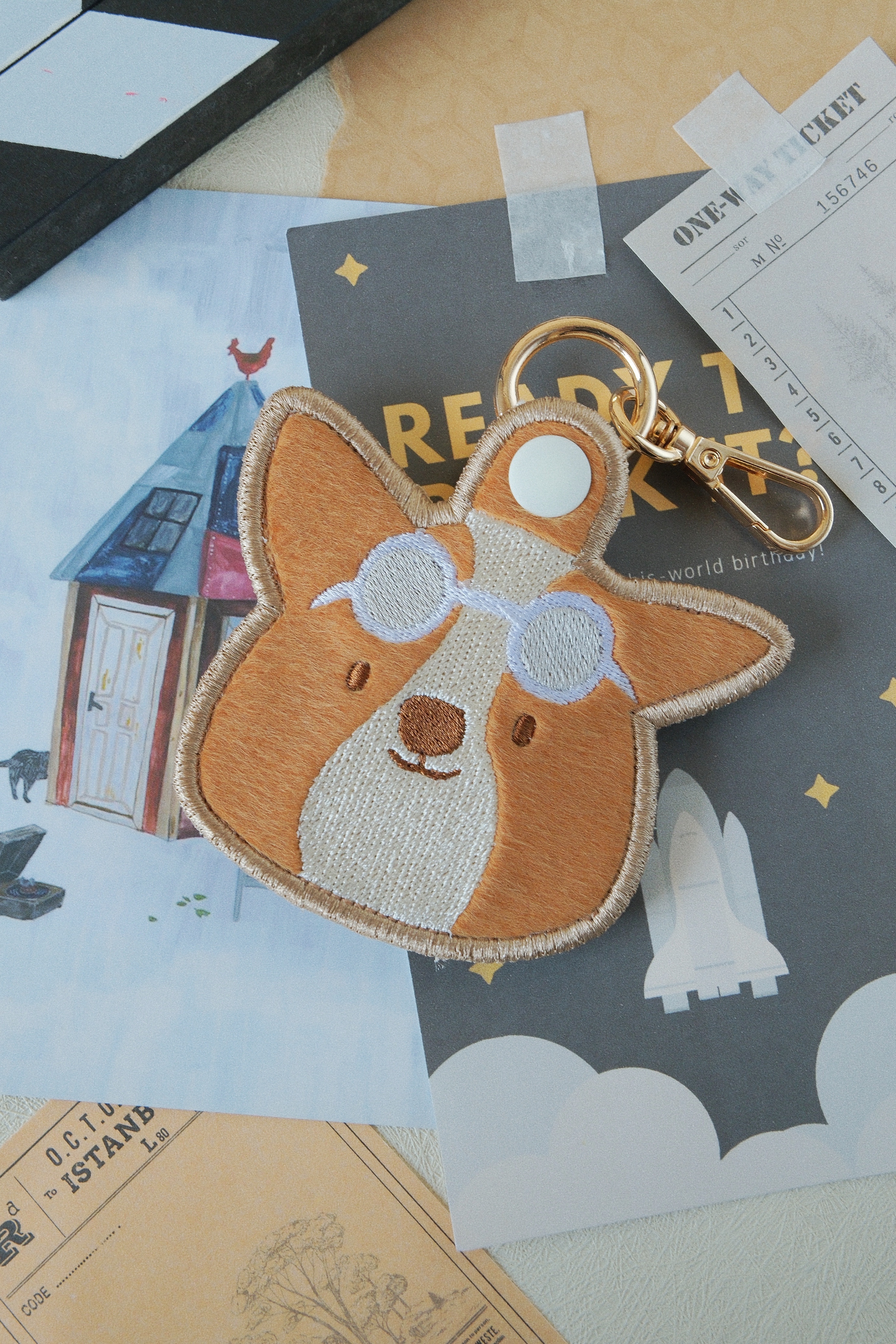 Hi Y.P store-刺繡鑰匙圈-獨家設計-柯基