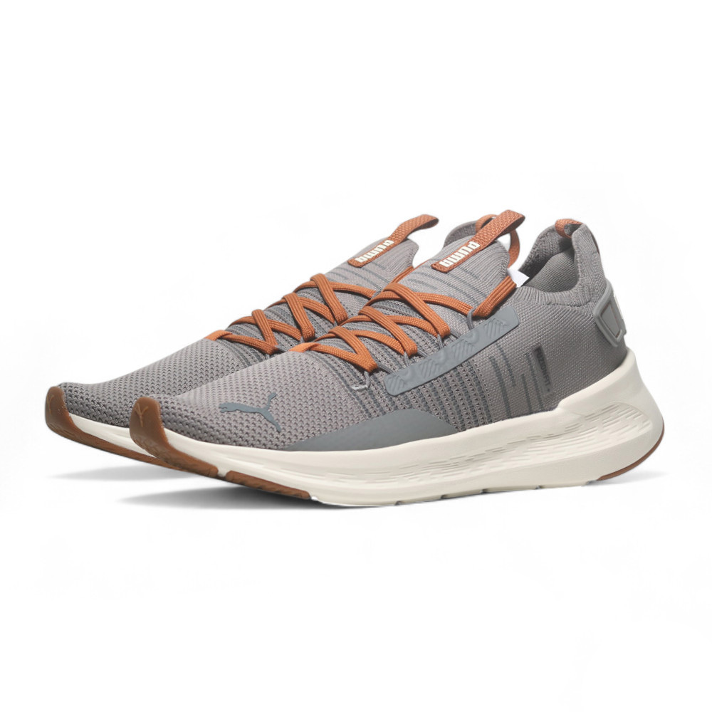 PUMA 慢跑鞋 SOFTRIDE SYMMETRY 灰棕色 襪套 運動鞋 男 31148203