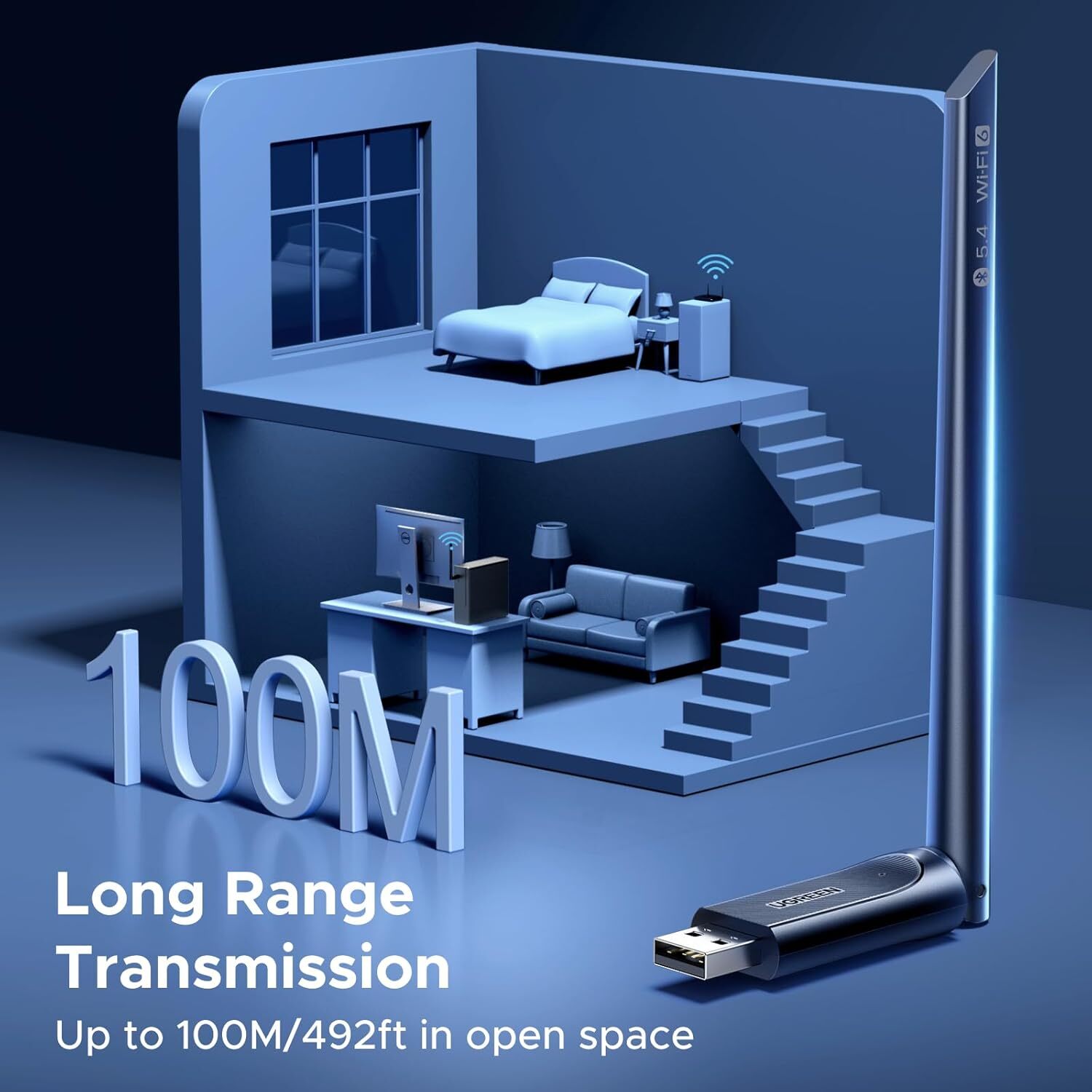 UGREEN - Wi-Fi 6 AX900 藍牙5.4 無線網路卡(CM845-75109)