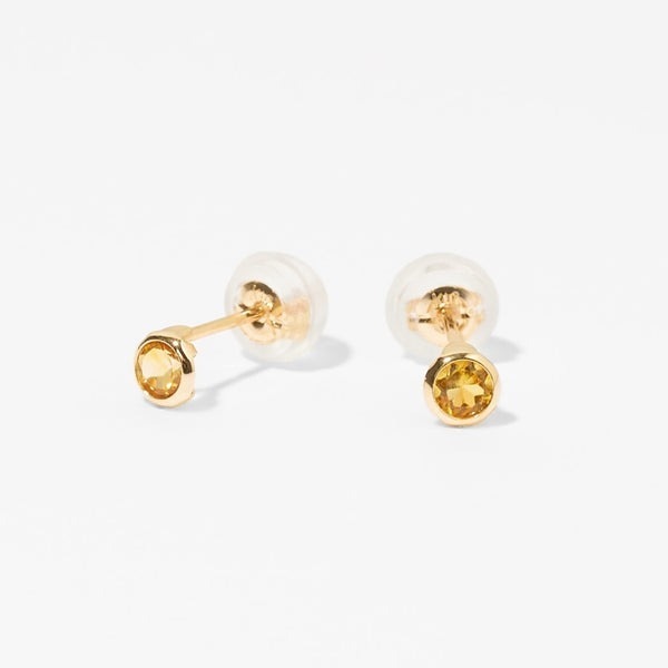 【me.luxe】K10月亮鑲耳環_茶晶/坦桑石