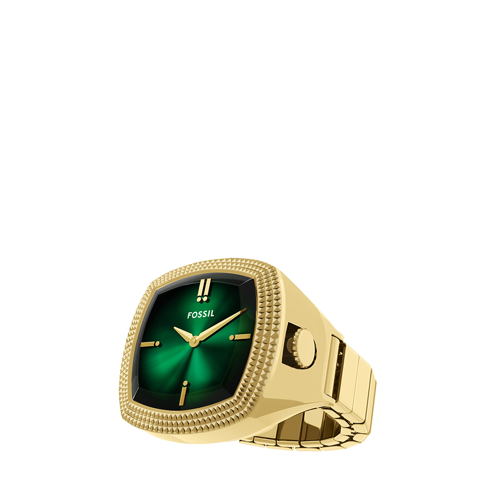 Nick Jonas 聯名系列 時尚霸氣沉穩綠面戒指手錶 金色不鏽鋼 18 MM LE1213