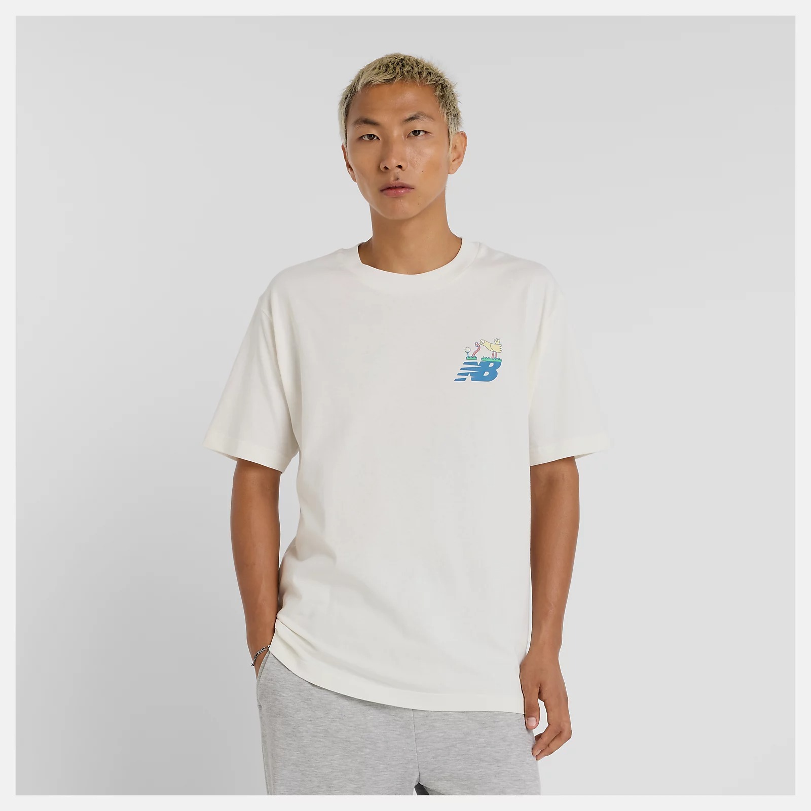 NEW BALANCE 短T NB 白色 插畫 高爾夫 短袖 男 MT51904SST