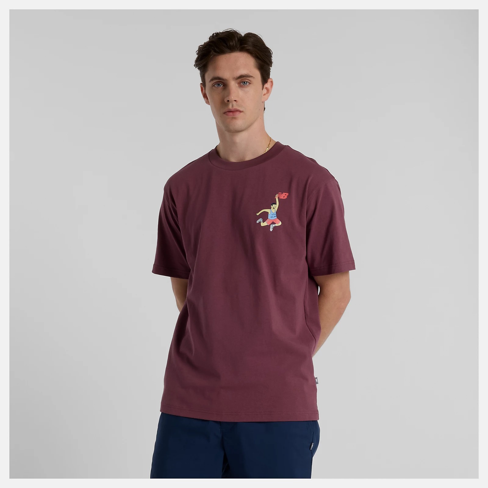 NEW BALANCE 短T NB 紫紅 卡通 籃球 短袖 男 MT51934FDP
