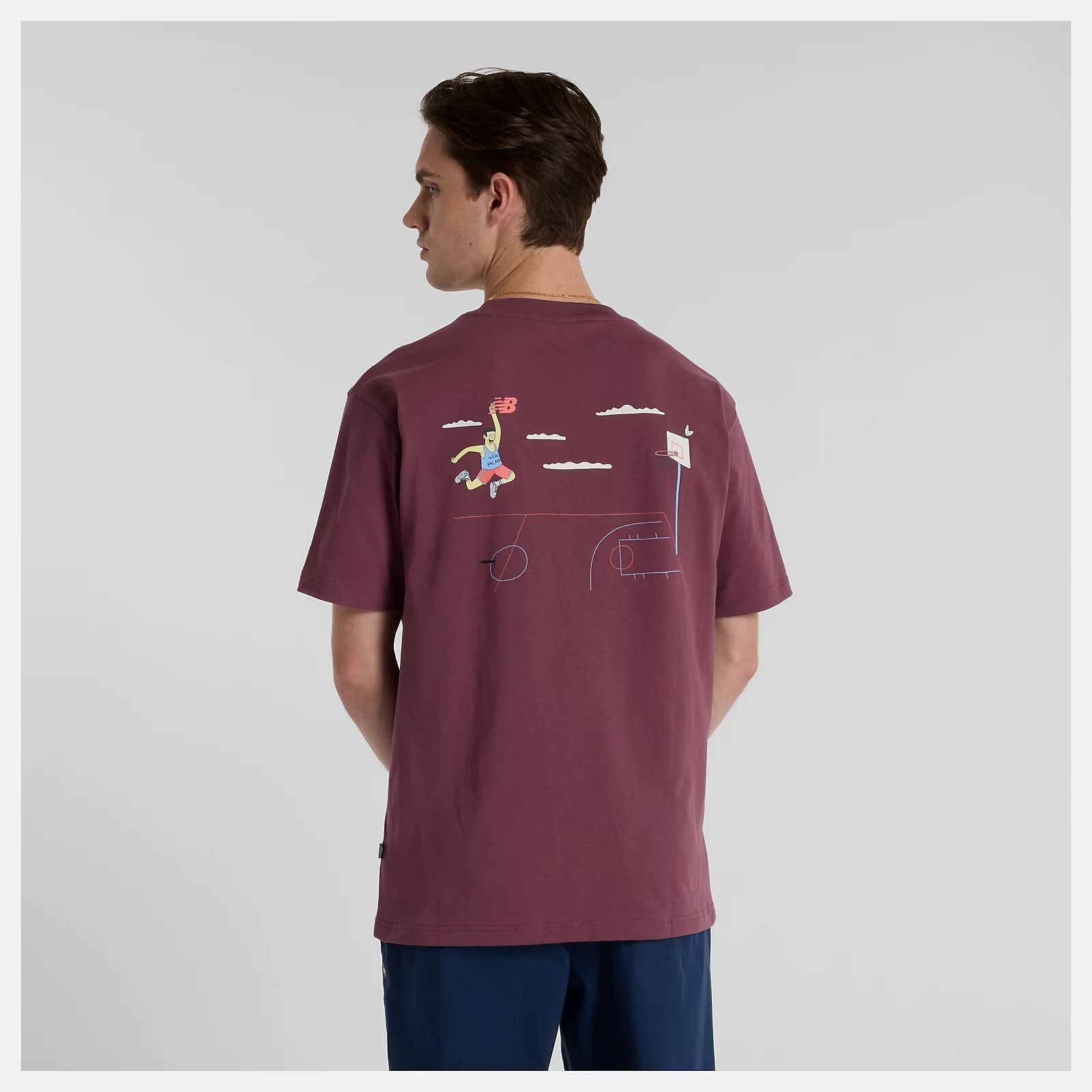 NEW BALANCE 短T NB 紫紅 卡通 籃球 短袖 男 MT51934FDP