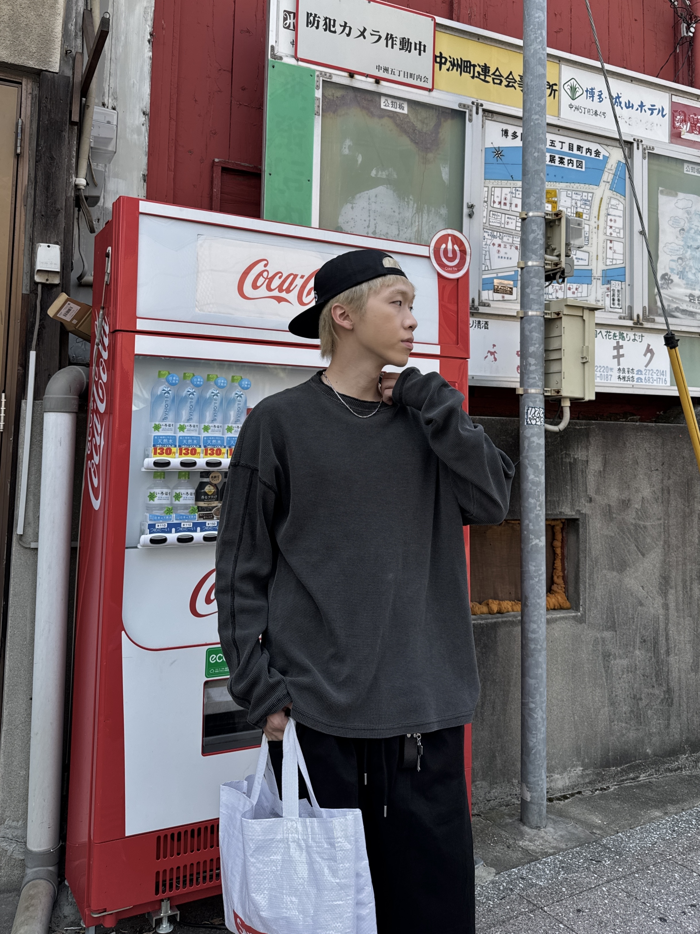 反車線 低調 素面 水洗 華夫格 寬鬆 長袖 上衣（部分現貨）