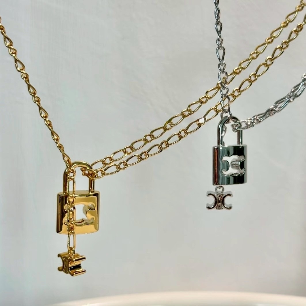 18k”鎖頭凱旋門小拼圖ce”高奢定製項鍊