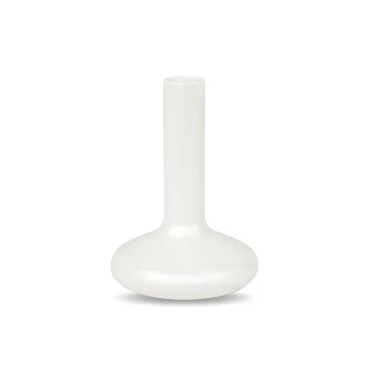 no.30-平安-迷你花瓶，鋅合金，白色款，光線照射上透射特殊光澤。