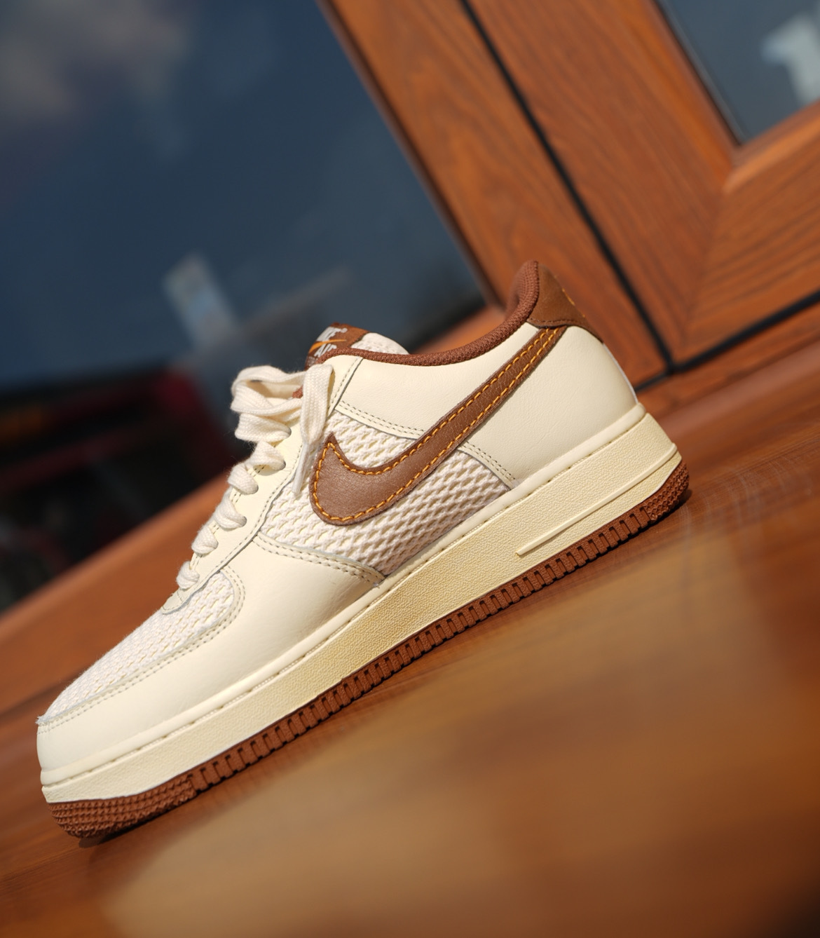 男鞋 NIKE AIR FORCE 1 '07 LV8 椰奶白棕 網眼 皮革 復古 透氣 經典 休閒鞋【IB7719-113】AF1