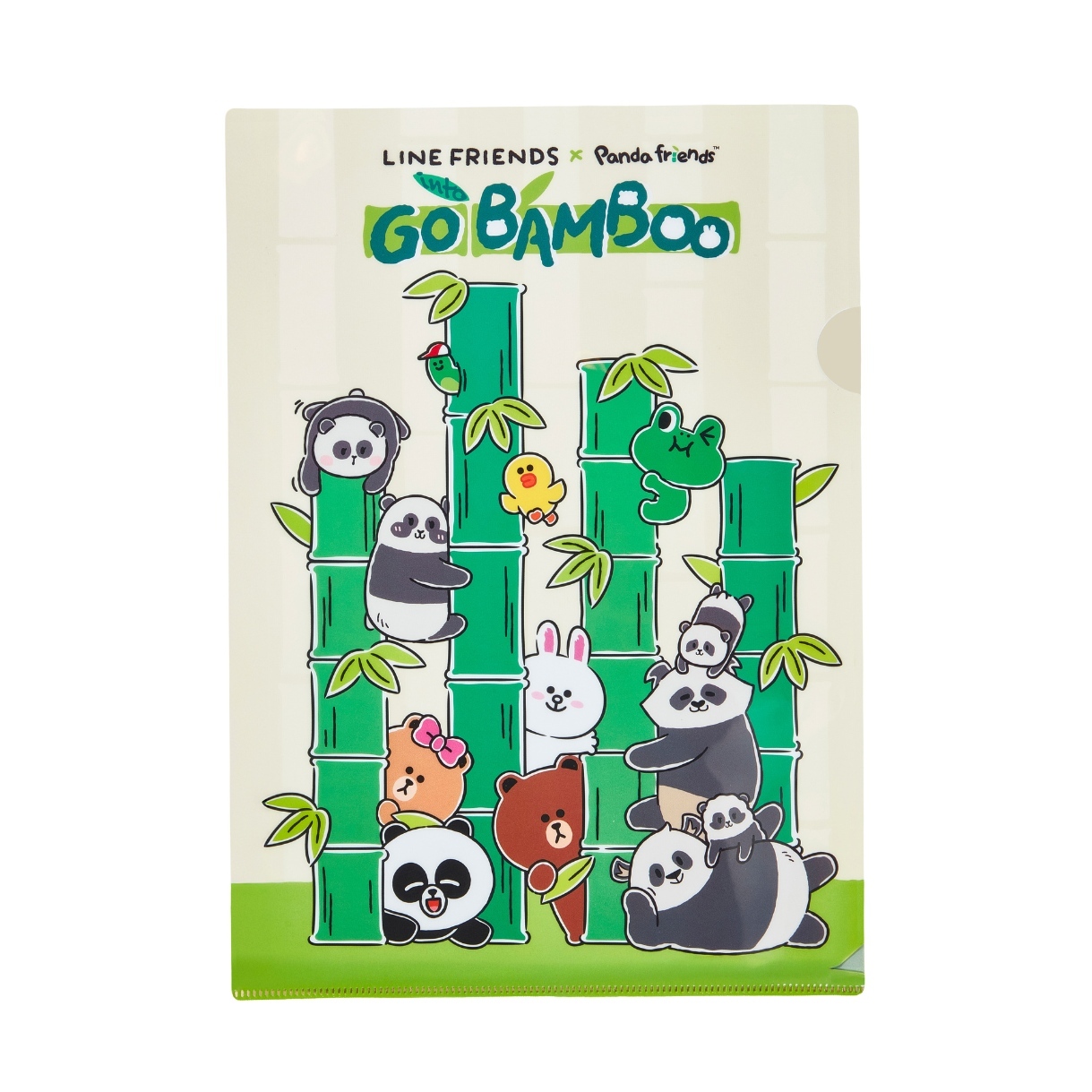 LINE FRIENDS x Panda Friends A4 Folder - Green