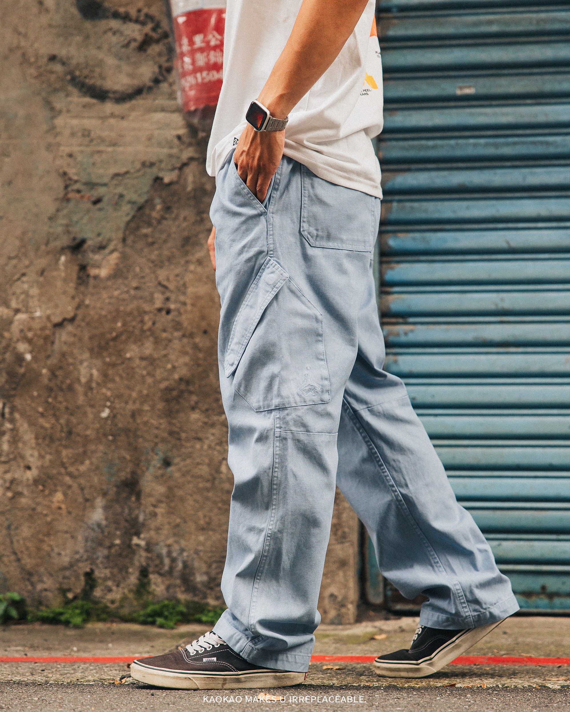 Jordan Essentials 男款 棕色/牛仔藍 仿舊 抽繩 大口袋 工作褲 喬丹【FN6365-231】