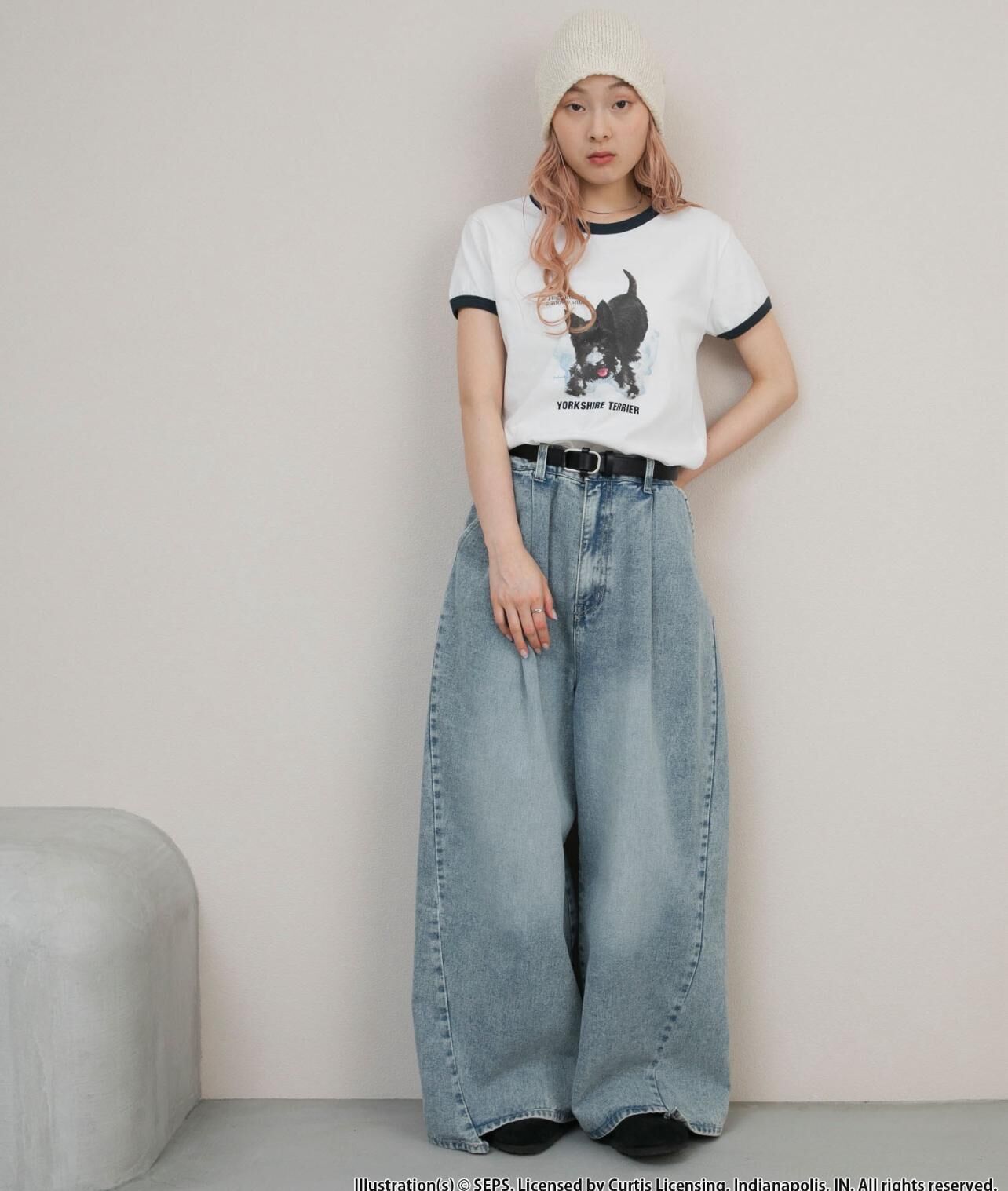 【預購】JN091007 forksy. 狗狗圖案短袖上衣(FREE SIZE)