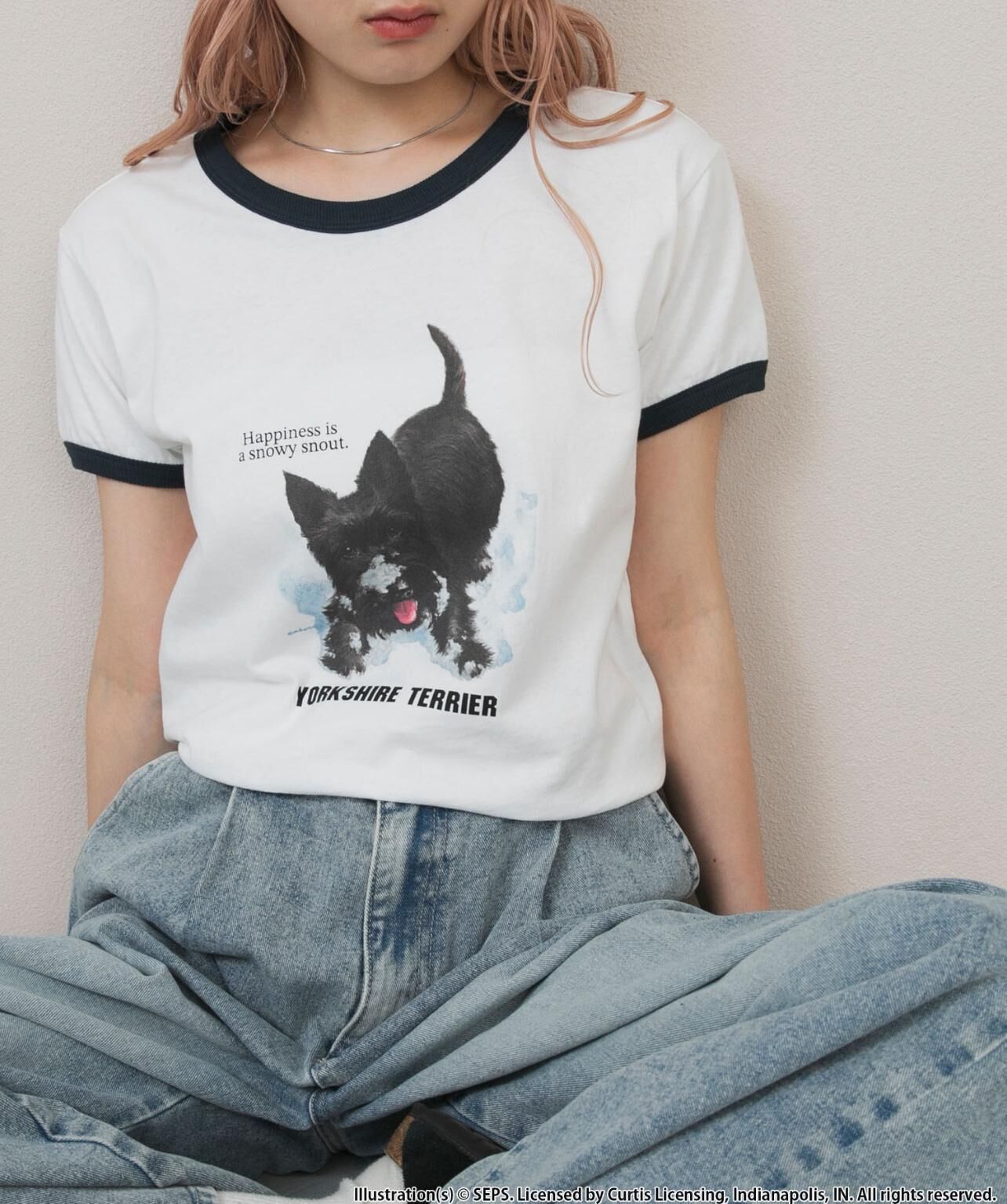 【預購】JN091007 forksy. 狗狗圖案短袖上衣(FREE SIZE)