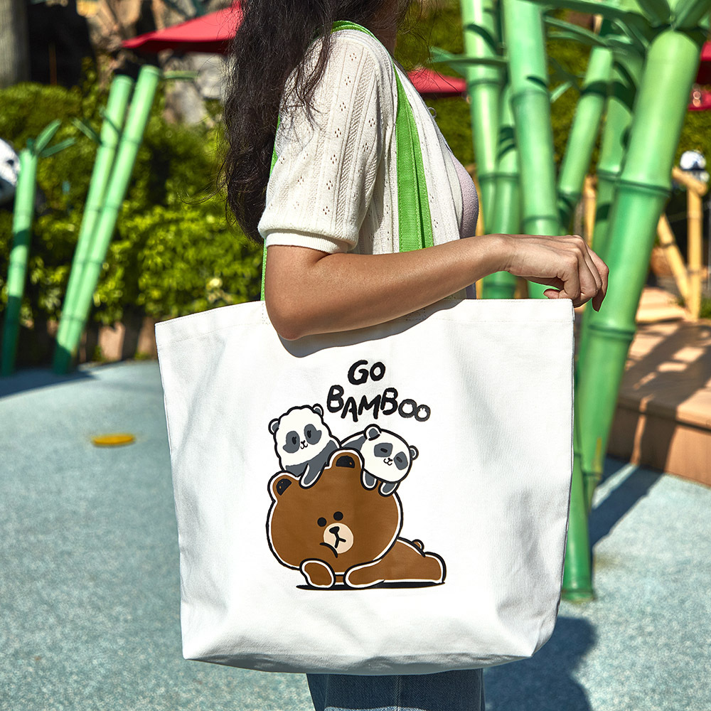 LINE FRIENDS x Panda Friends Canvas Tote Bag