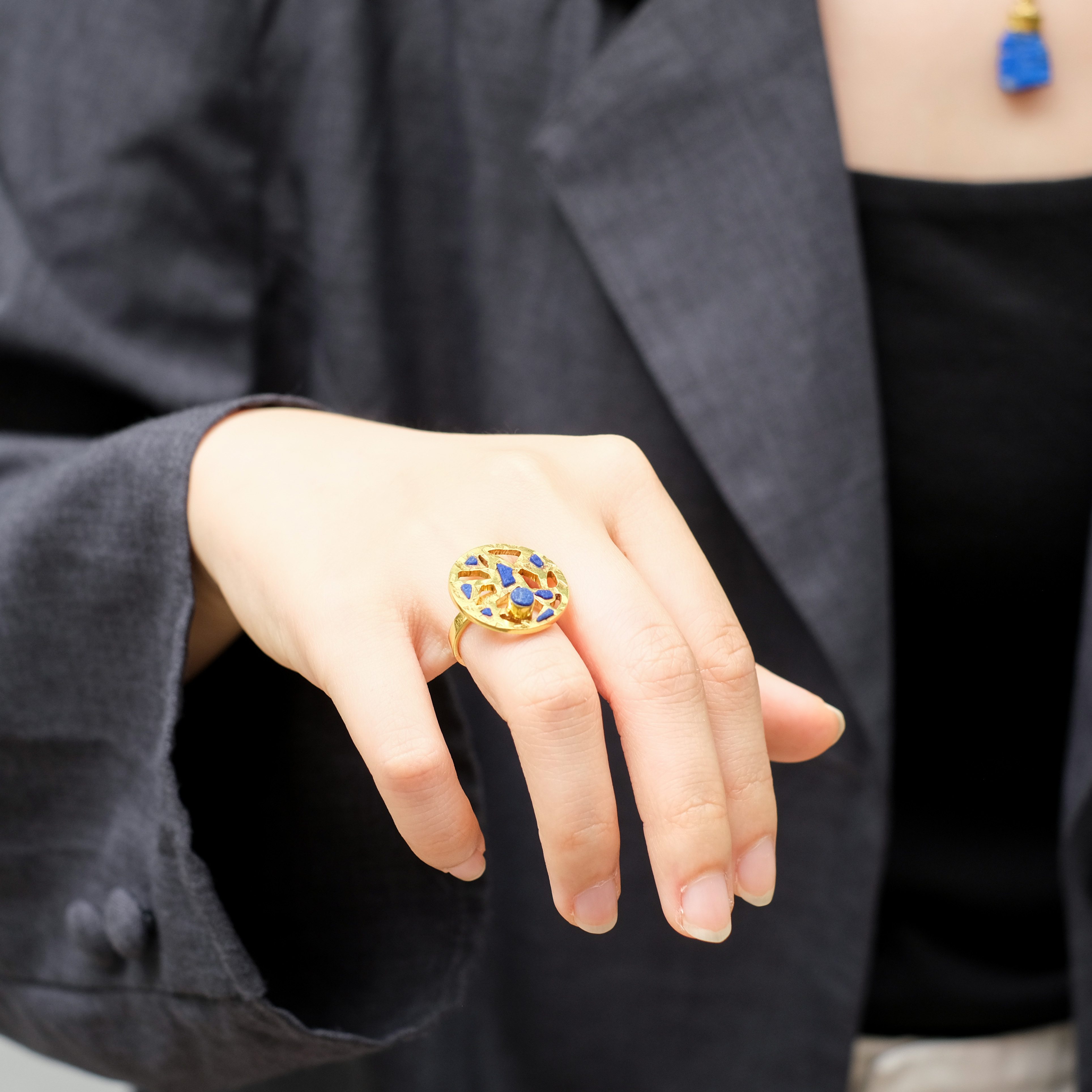 伊斯蘭金工｜Shahrak 青金石戒指｜阿富汗