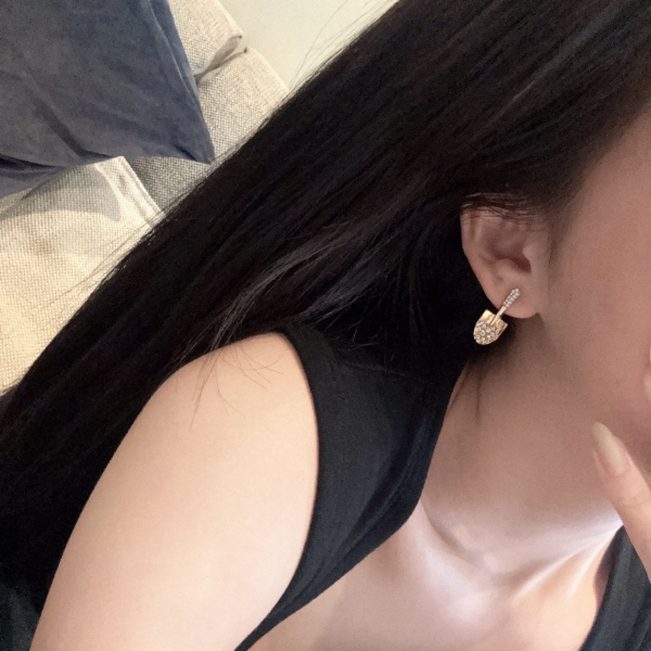 Gy”獨家高奢華黃金鑽鏟鏟”訂製耳釘/現貨1