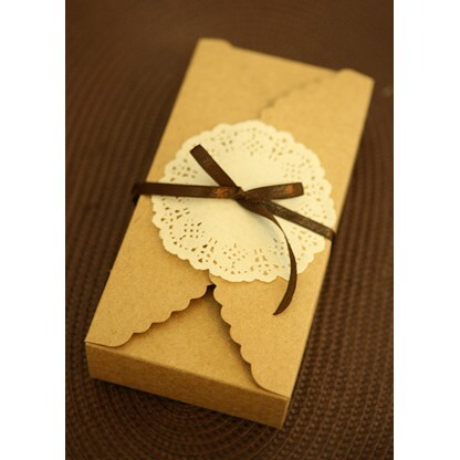 【台灣現貨速發】E25--牛皮紙花邊西點盒 乾花盒 餅乾盒