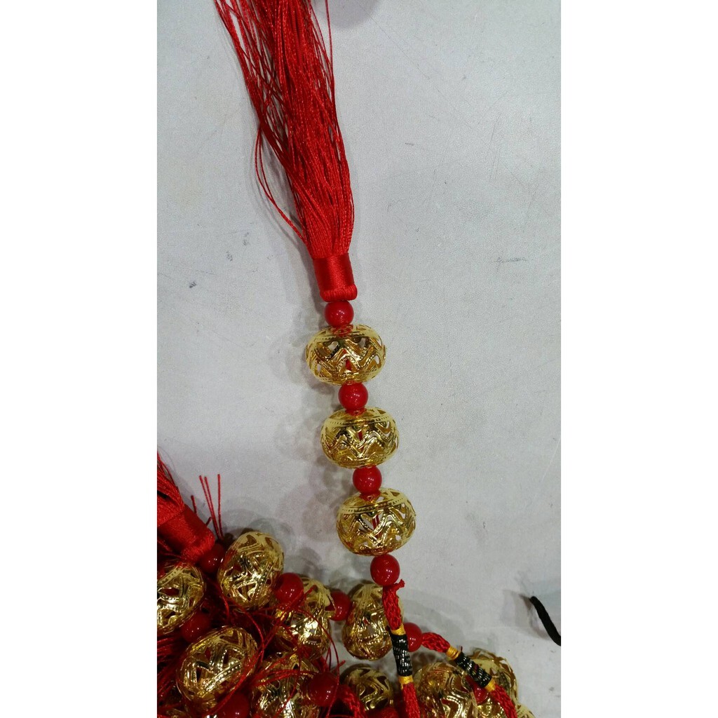 【台灣現貨速發】年貨春節中國結--簍空金球//金元三寶掛飾