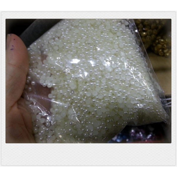 【台灣現貨速發】材料王批發--3mm半面珍珠//珠珠//半珠--一包1000顆50元