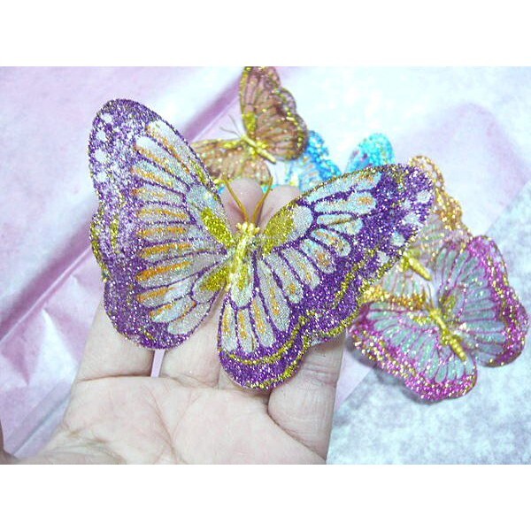 【台灣現貨速發】亮粉蝴蝶 園藝 花藝配件