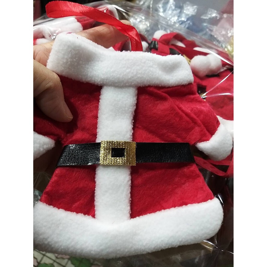 【台灣現貨速發】材料王批發--聖誕老公公衣服袋(糖果袋//刀叉袋)