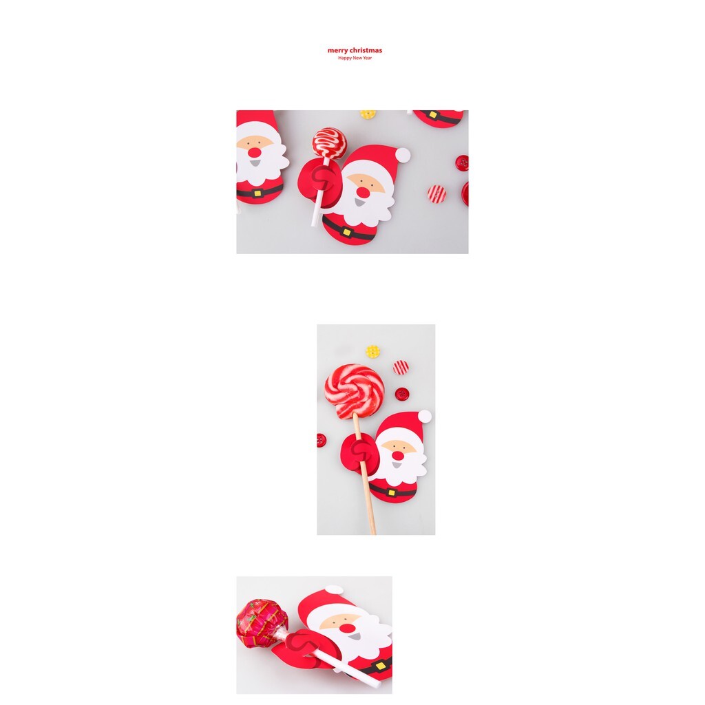 【台灣現貨速發】(一包約50張50元''材料王批發)聖誕棒棒糖装飾卡片