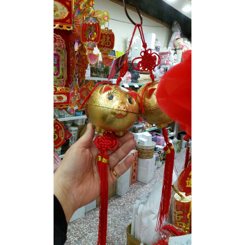 【台灣現貨速發】年貨春節中國結--金豬掛飾