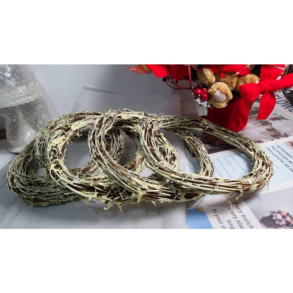 【台灣現貨速發】聖誕藤圈 藤圈 🔥加粗花藤 土茯藤｜10-30公分藤環｜藤编花環 乾花藤