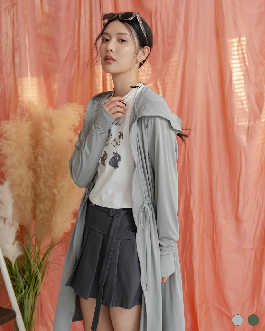 涼感透氣防曬機能長外套