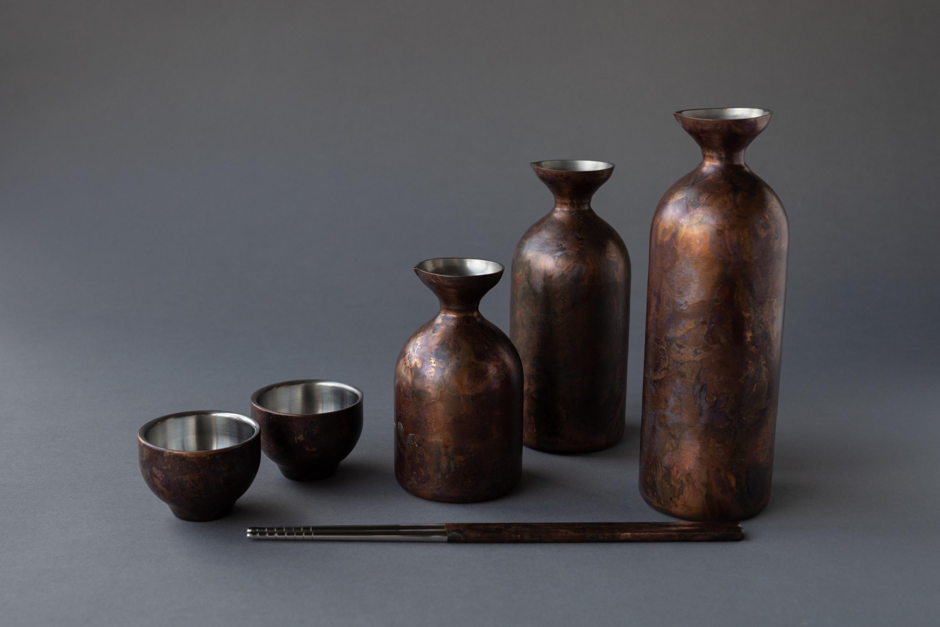 用於盛裝日本茶或清酒飲料用的璀璨紅色造型不鏽鋼材質50ml雙層保溫杯