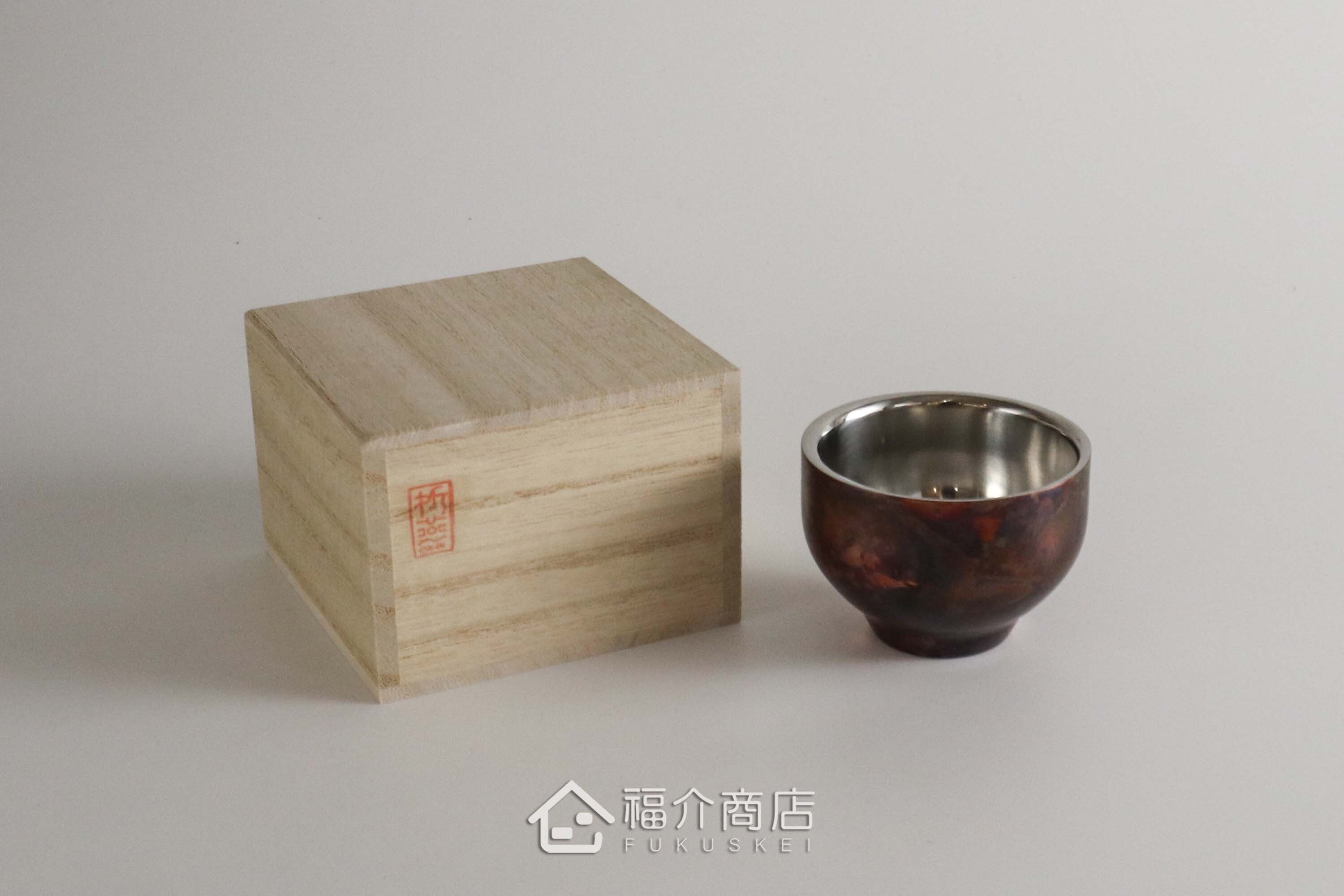 用於盛裝日本茶或清酒飲料用的璀璨紅色造型不鏽鋼材質50ml雙層保溫杯