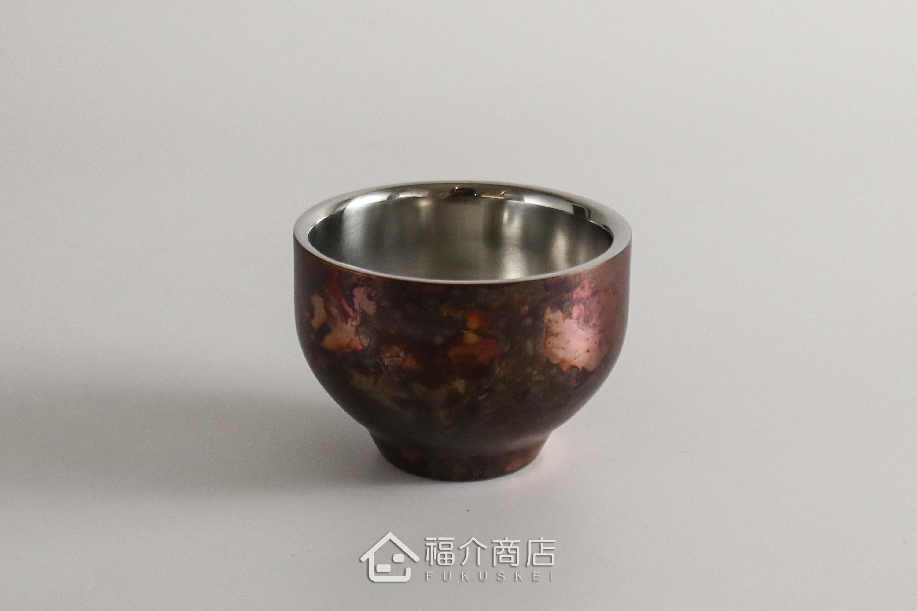 用於盛裝日本茶或清酒飲料用的璀璨紅色造型不鏽鋼材質50ml雙層保溫杯