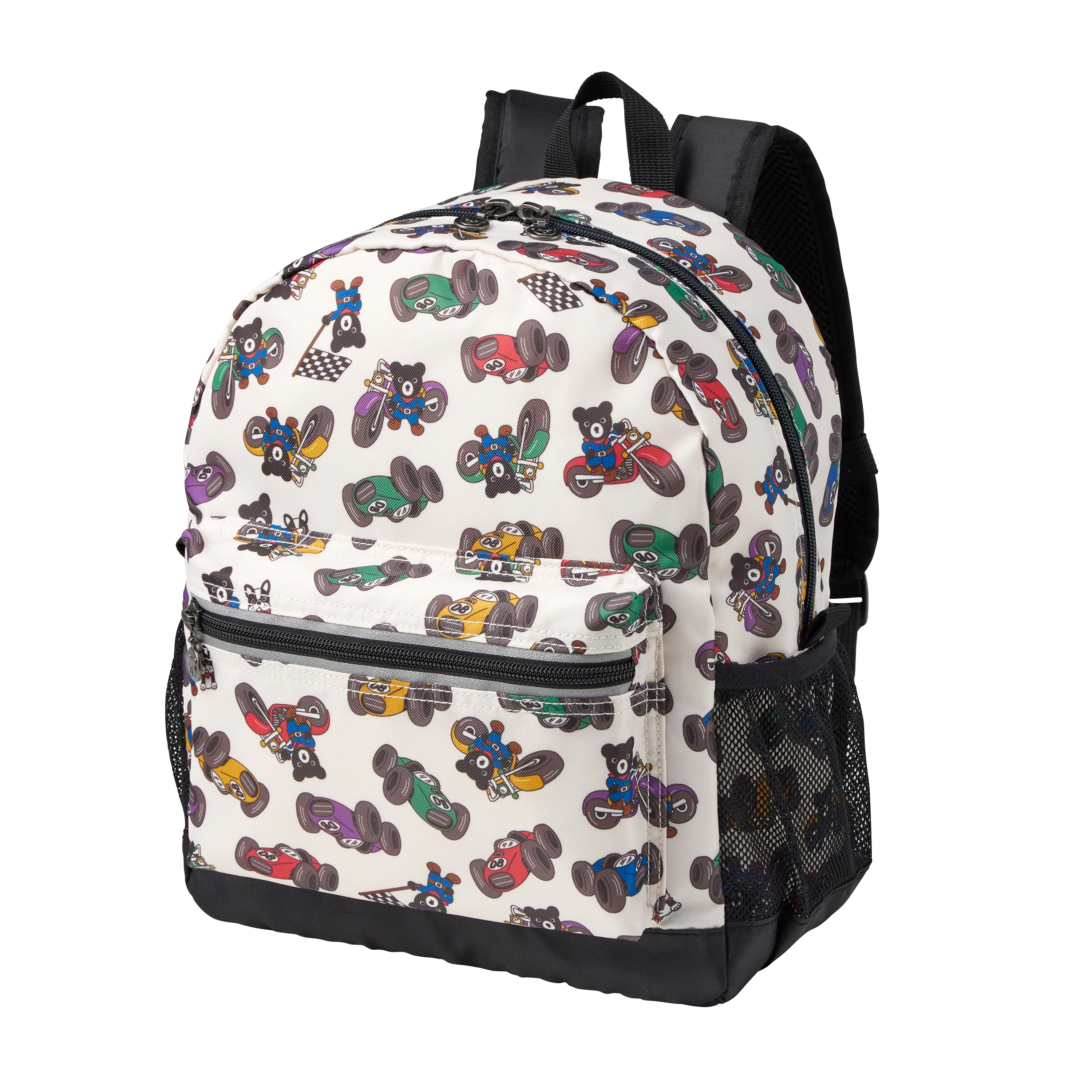 Double B 賽車造型雙肩包-白色