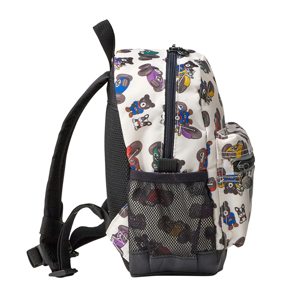 Double B 賽車造型雙肩包-白色