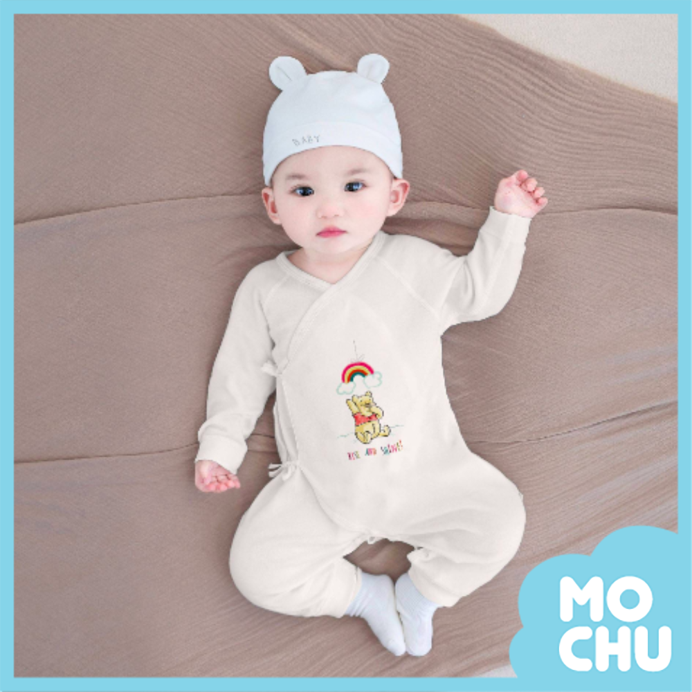 早安維尼綁帶斜開連身衣