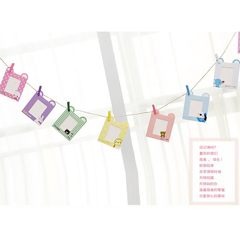 【台灣現貨速發】生日派對用品個性創意卡通聚會--照片牆畫册相框掛旗 手工卡通畫框兒童派對装飾