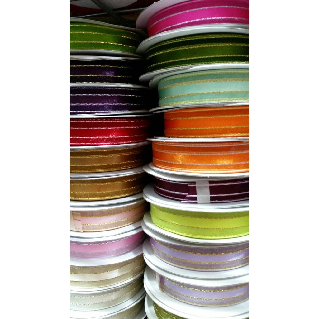 【台灣現貨速發】1.5公分紗帶 紗緞帶｜1捲25碼，金線＆銀線｜【台灣製】緞帶 秀士緞帶 包裝材料