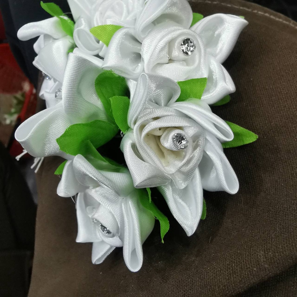 【台灣現貨速發】五角布花 鑲鑽布花【特價出清】一把6朵24元｜編號C02---403號