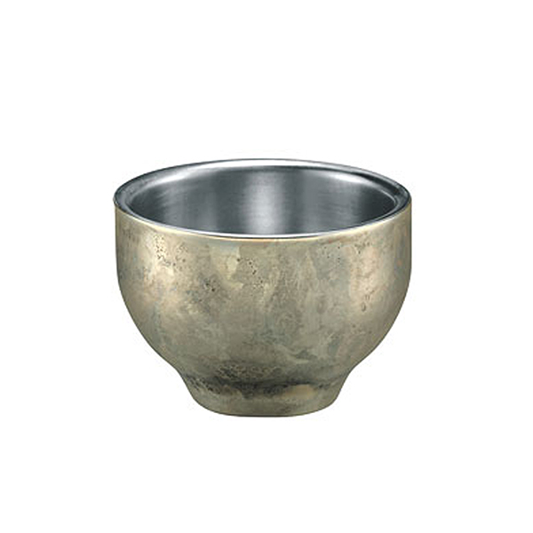 高麗　盃　酒器 杯☆ 日本YUKIWA タンブラー〈S〉骨董銀雙層酒器｜260 ml｜單個- 外星