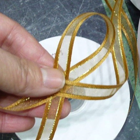 【台灣現貨速發】1公分紗帶 紗緞帶｜1捲25碼，金線＆銀線＆無線｜【台灣製】緞帶 秀士緞帶 包裝材料