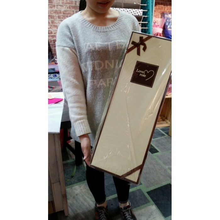 【台灣現貨速發】摯愛之心長花束禮盒 花束盒 長型花束盒  //材料王批發