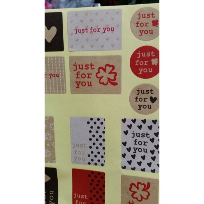 【台灣現貨速發】材料王批發----JUST FOR YOU牛皮紙貼紙
