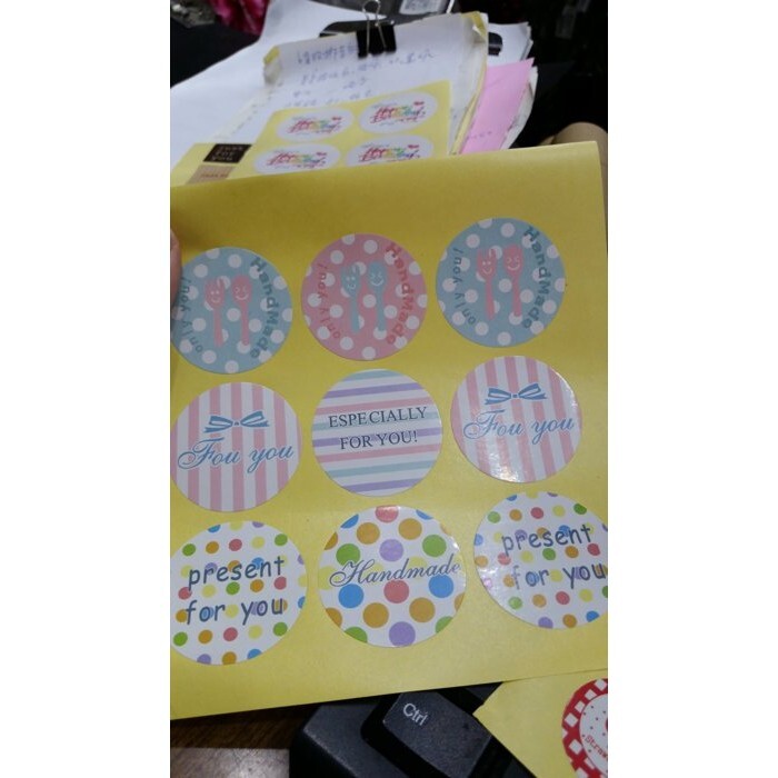 【台灣現貨速發】材料王批發//婚禮小物//烘培點心-編號E168 ---FOR  You粉彩圓形貼紙