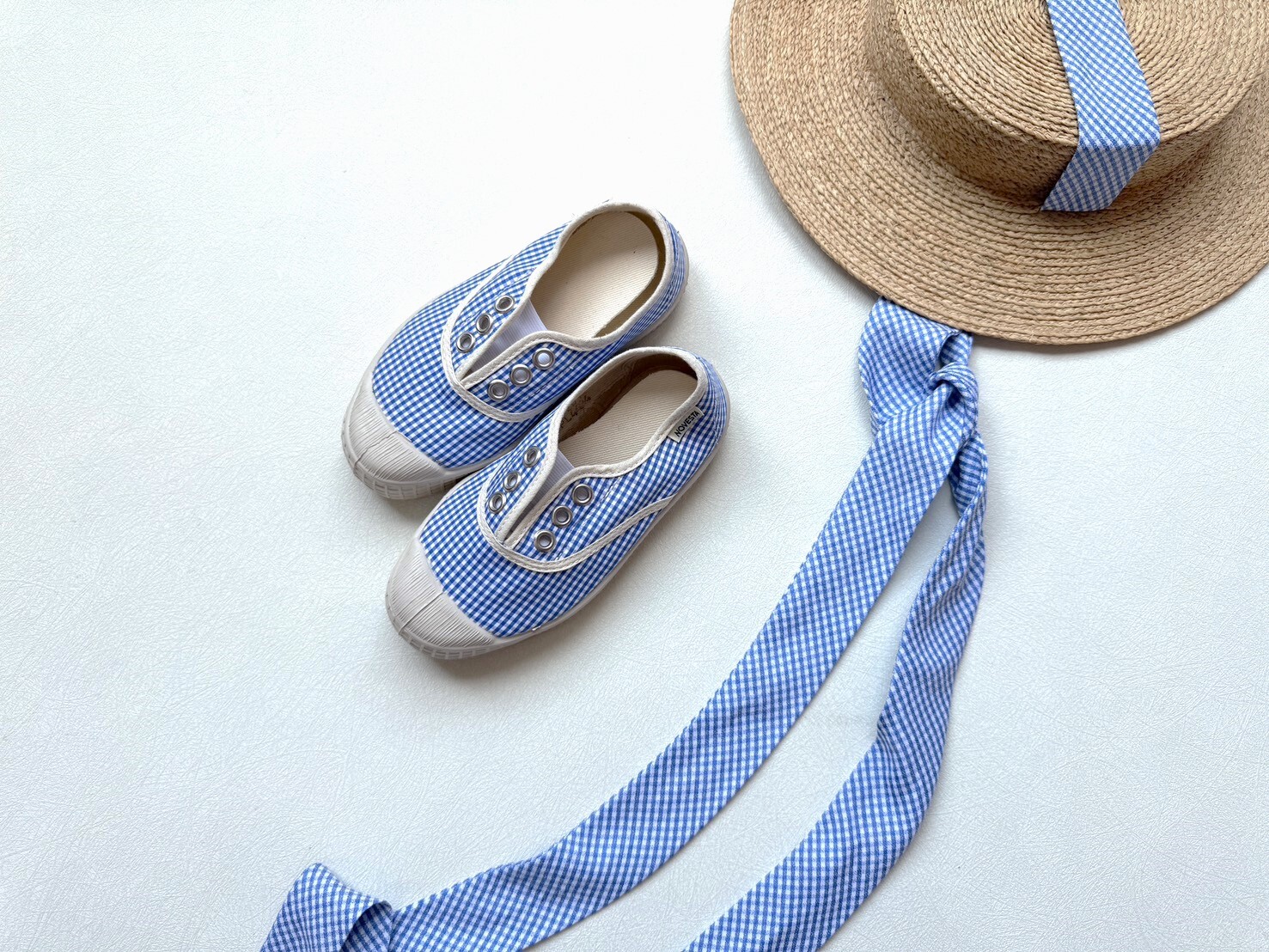 NOVESTA   格紋彈性休閒鞋 STAR KID ELASTIC GINGHAM BLUE