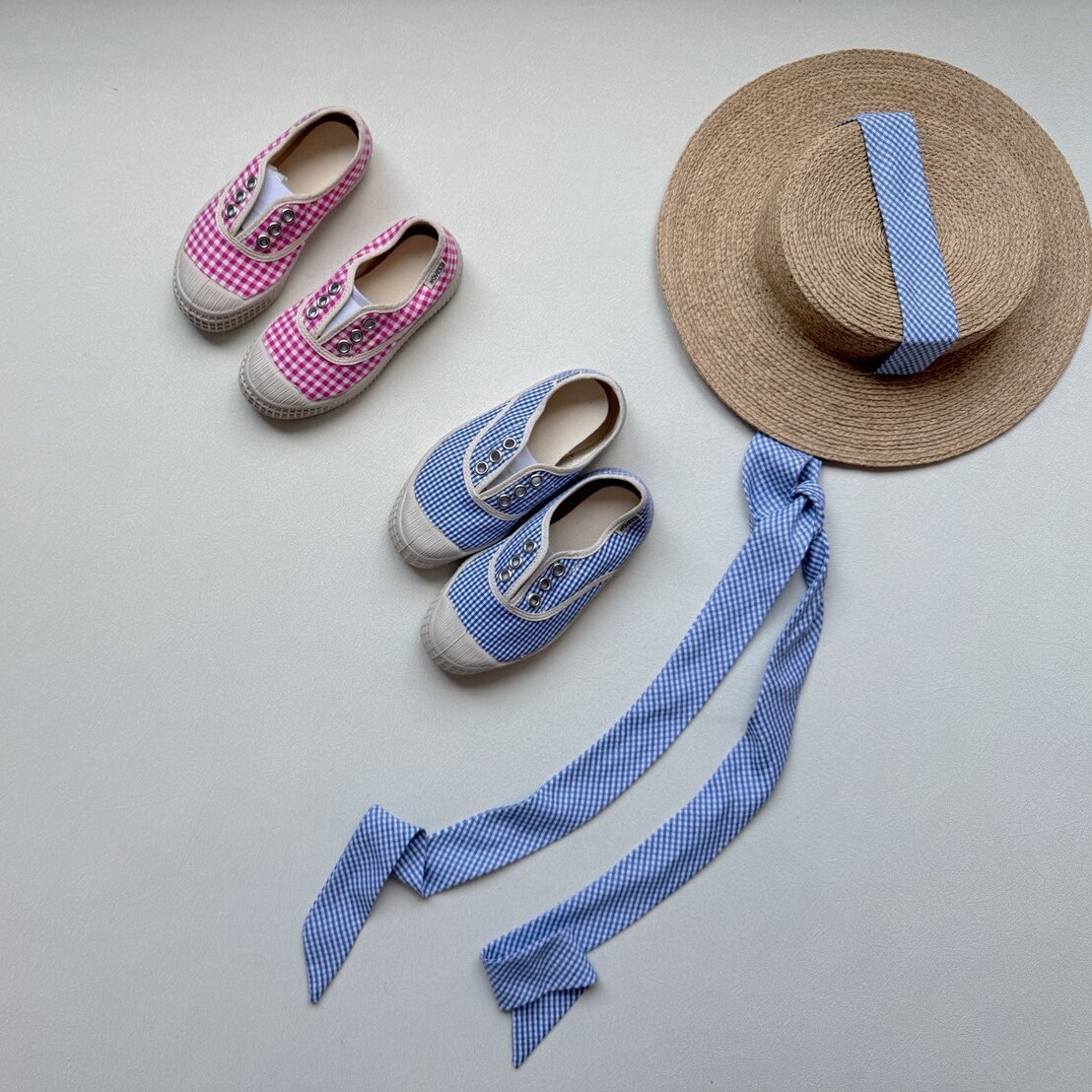 NOVESTA   格紋彈性休閒鞋 STAR KID ELASTIC GINGHAM BLUE