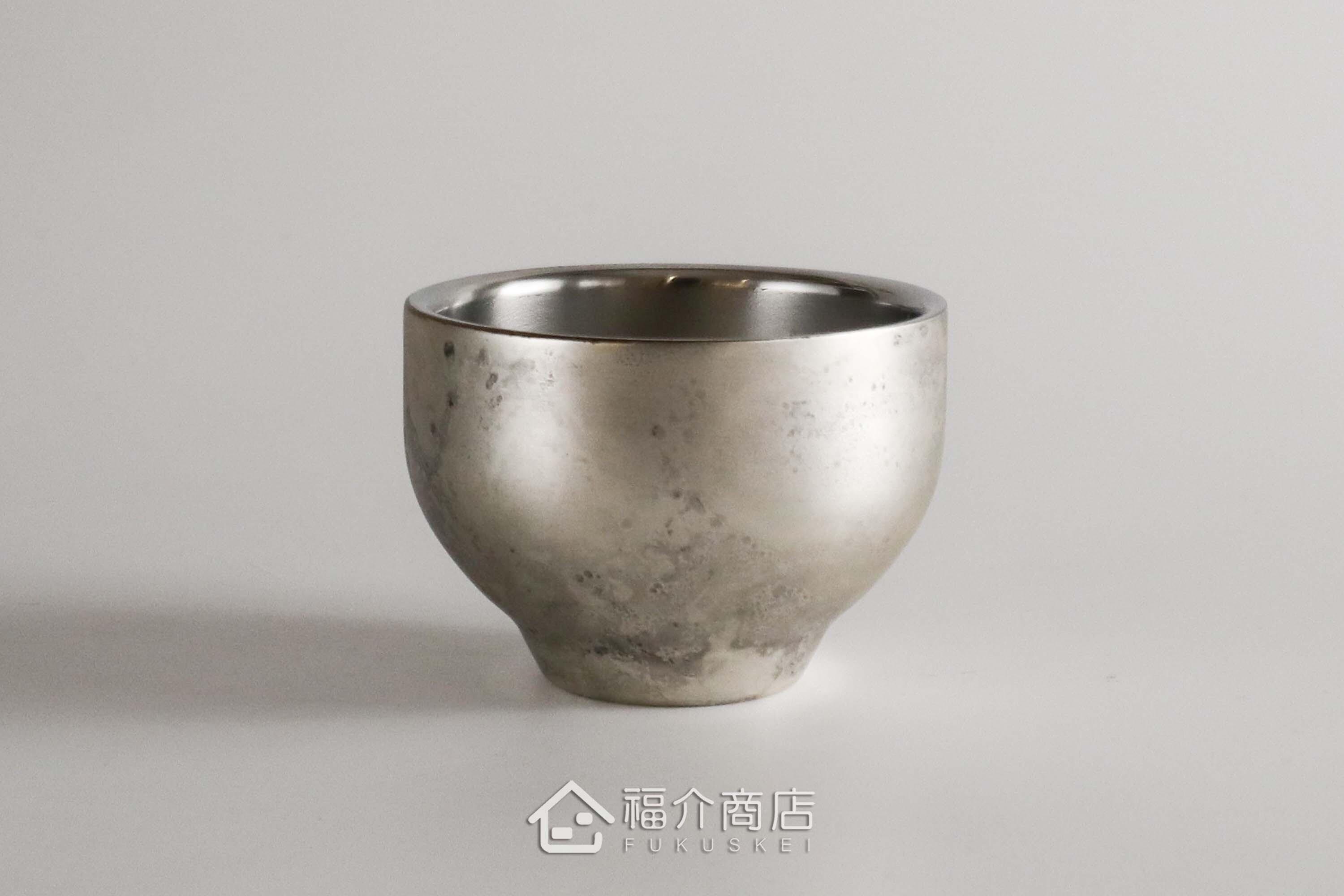 福介商店｜【折燕ORI-EN】古董銀雙層清酒杯