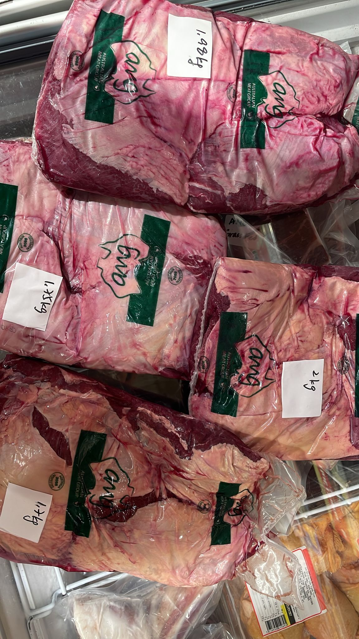 澳洲amg草飼牛面肉，按重量計算，$240/Kg(急凍 -18°C)