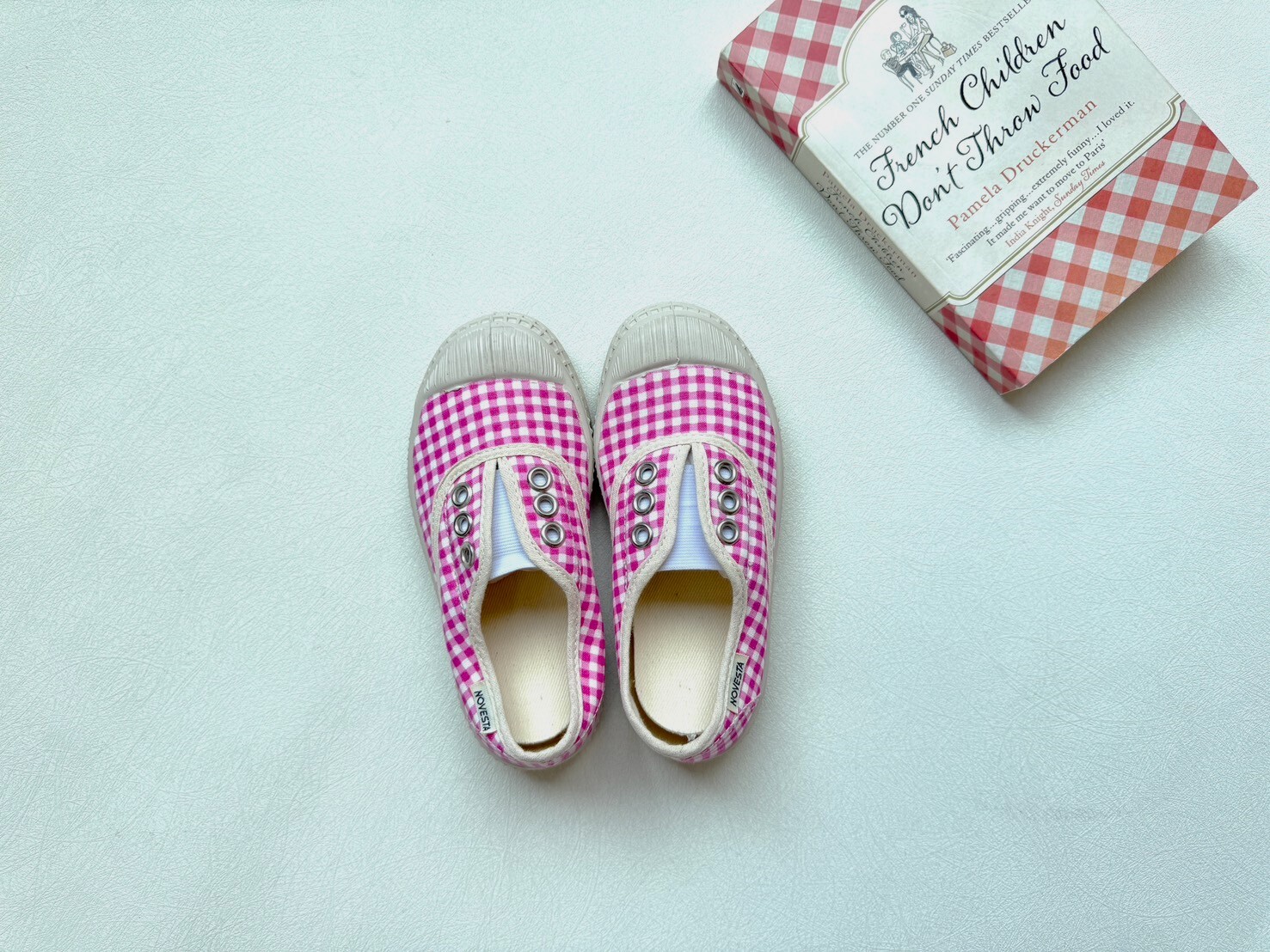 NOVESTA   格紋彈性休閒鞋 STAR KID ELASTIC GINGHAM PINK
